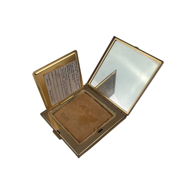 Vintage Volupte 1940s Powder Compact Gold-Tone Square Powder Compact With Mirror - Picture 10 of 10